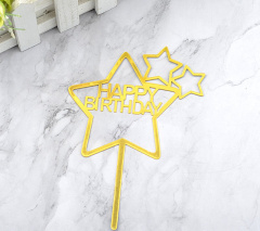 Топпер, HAPPY BIRTHDAY, Звезды, 1 шт.